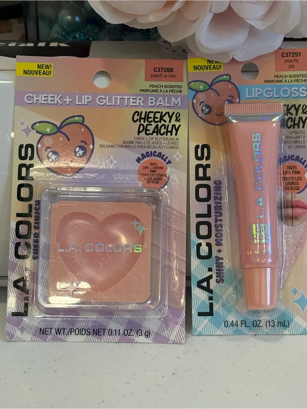 L.A. Colors Cheeky & Peachy Cheek + Lip Balm and LipGloss Duo